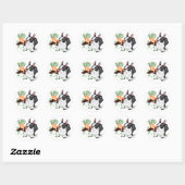 Rond Sticker de Boston Terrier Naughty Pup (Feuille)