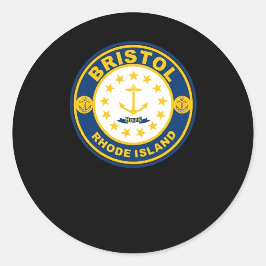 Rond Sticker de Bristol Rhode Island (Devant)