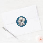 Rond Sticker de caniche (Enveloppe)