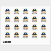 Rond Sticker de capitaine de pirate fille (Feuille)