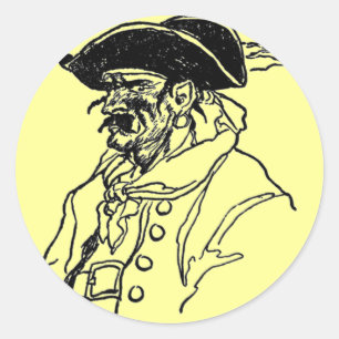 Rond Sticker de capitaine pirate