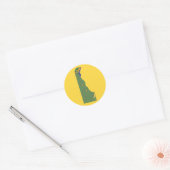 Rond Sticker de carte Delaware (Enveloppe)