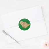 Rond Sticker de carte en Arabie Saoudite (Enveloppe)
