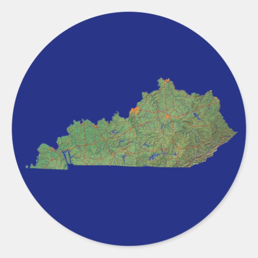 Rond Sticker de carte Kentucky (Devant)