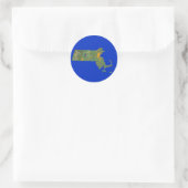 Rond Sticker de carte Massachusetts (Sac)