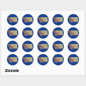Rond Sticker de carte Montana (Feuille)