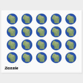 Rond Sticker de carte Wisconsin (Feuille)