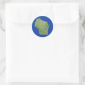 Rond Sticker de carte Wisconsin (Sac)