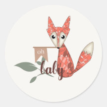Sticker de célébration de la Fox Woodland 'Oh Baby