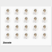 Rond Sticker de célébration de mariage vintage (Feuille)