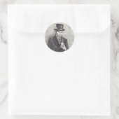 Rond Sticker de chapeau Mad Alice au pays des merveille (Sac)