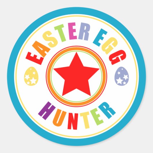 Rond Sticker de chasse aux oeufs de Pâques (Devant)