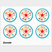 Rond Sticker de chasse aux oeufs de Pâques (Feuille)