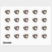 Rond Sticker de chat Chibi (Feuille)
