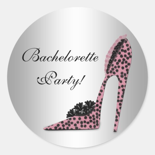 Rond Sticker de chaussures Leopard Rose High Heel (Devant)