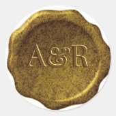 Rond Sticker de cire d'or monogramme, (Devant)