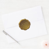 Rond Sticker de cire d'or monogramme, (Enveloppe)