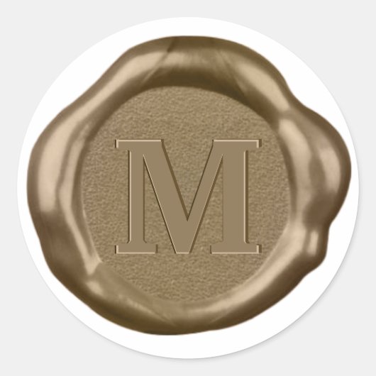 Rond Sticker de cire d'or monogramme, (Devant)
