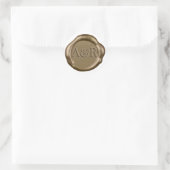 Rond Sticker de cire d'or monogramme, (Sac)
