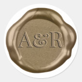Rond Sticker de cire d'or monogramme, (Devant)