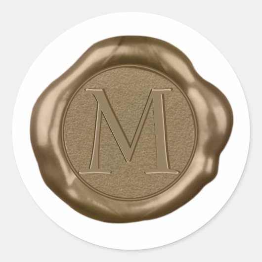 Rond Sticker de cire d'or monogramme, (Devant)