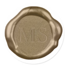 Sticker de cire d'or monogramme,