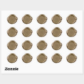 Rond Sticker de cire d'or monogramme, (Feuille)