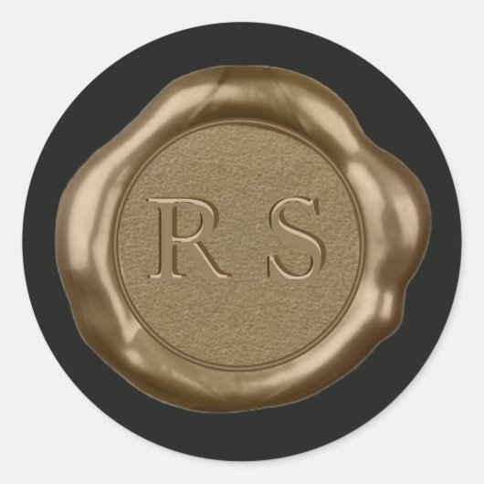 Rond Sticker de cire d'or monogramme sur chasseurs vert (Devant)