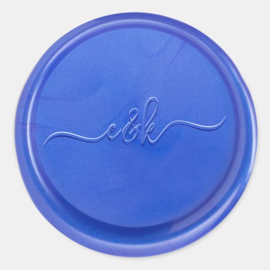 Rond Sticker de cire en quartz bleu initial (Devant)