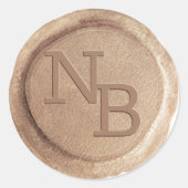 Rond Sticker de cire monogramme vintage Rose or (Devant)