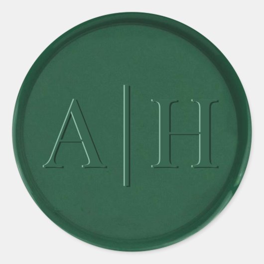 Rond Sticker de cire verte de la forêt initiale Monogra (Devant)