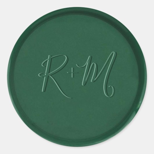 Rond Sticker de cire verte de la forêt initiale Monogra (Devant)