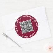 Rond Sticker de code QR avec texte personnalisé Choisir (Enveloppe)
