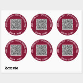 Rond Sticker de code QR avec texte personnalisé Choisir (Feuille)