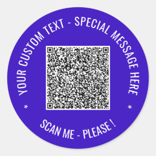 Rond Sticker de code QR personnalisé Texte et couleur p