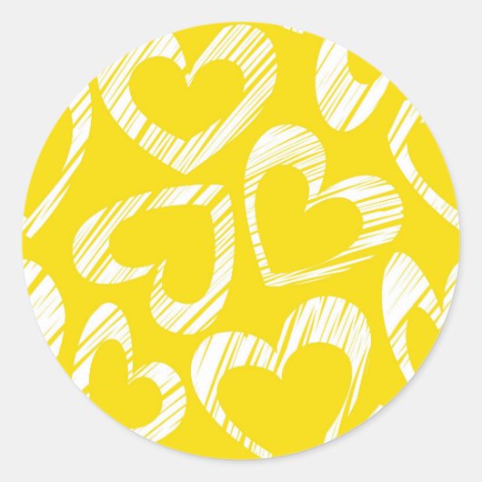 Rond Sticker de coeur jaune (Devant)