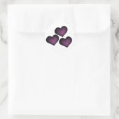 Rond Sticker de coeur pourpre foncé (Sac)