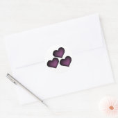 Rond Sticker de coeur pourpre foncé (Enveloppe)