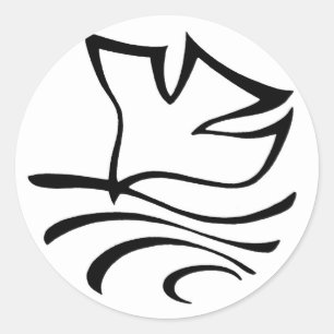Rond Sticker de colombe de baptême