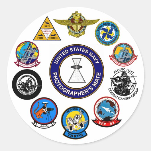 Rond Sticker de commande du photographe de marine (Devant)