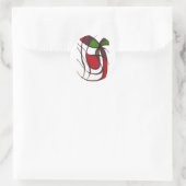 Rond Sticker de conception abstrait "Flying Fish" (Sac)