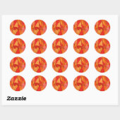 Rond Sticker de conception abstrait "Hot Spot" (Feuille)