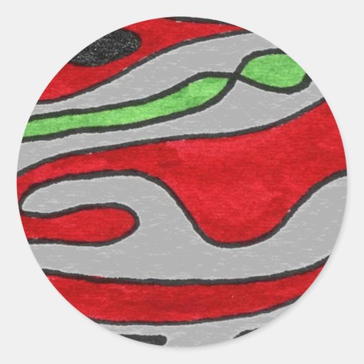 Rond Sticker de conception abstrait "Insides Out" (Devant)