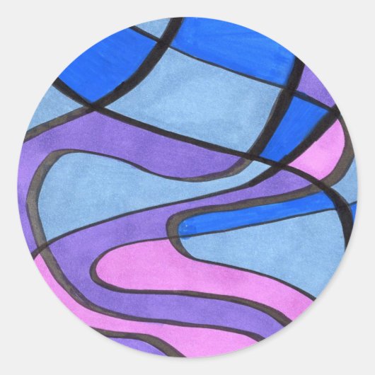 Rond Sticker de conception abstrait "matin Cool" (Devant)