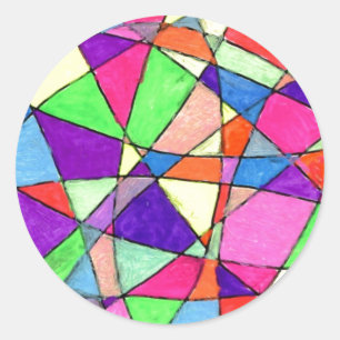 Rond Sticker de conception abstrait "Verre tendu"
