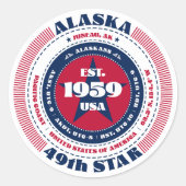 Rond Sticker de conception circulaire de l'Alaska patri (Devant)