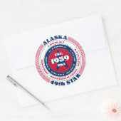 Rond Sticker de conception circulaire de l'Alaska patri (Enveloppe)