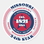 Rond Sticker de conception circulaire du Missouri patri (Devant)