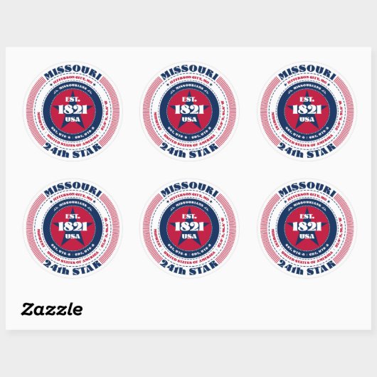 Rond Sticker de conception circulaire du Missouri patri (Feuille)