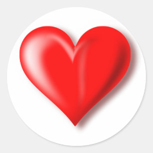 Rond Sticker de conception coeur rouge